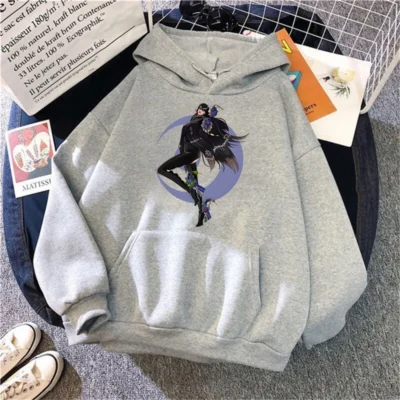 Bayonetta Print Hoodies Y2K Aesthetic Streetwear Casual Fashion Sweatshirt Korean Fashion Clothes Women Men Hoodie Tracksuit - Bayonetta Store